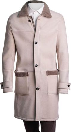 Kiton Zip-Up Lambskin-Shearling-Cashmere Coat