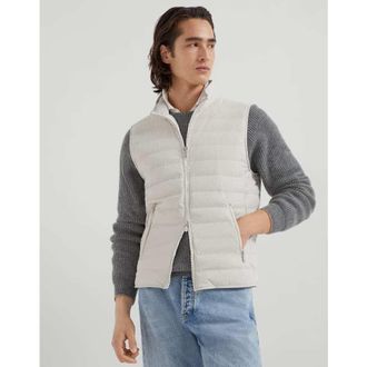 Brunello Cucinelli Mens Ice Quilted Zip Front Vest, Size XS