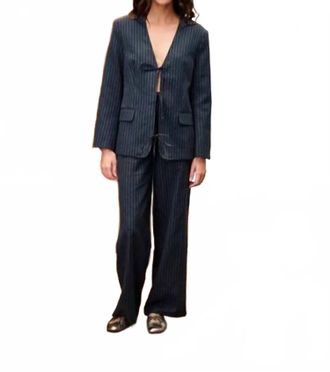 FRNCH Grisette Tie Front Blazer In Charcoal