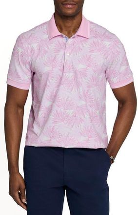 ConStruct Slim Fit Leaf Polo Short Sleeve Shirt in Lt. Pink at Nordstrom, Size Xx-Large