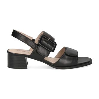 Caprice Zwarte Casual Open Sandalen Vrouwen - Dames - Sandalen met hakken - Zwart - 38 EU - Schoenen