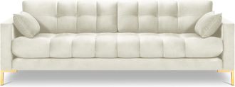 BLOOMINGLOFT 4-Sitzer Designsofa Mamaia Samt - Soft Beige