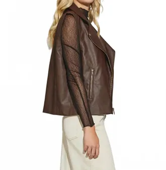 Mustard Seed Oversized Vest Jacket In Dark Oak