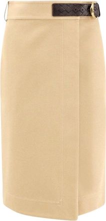Bottega Veneta Dames, Rokken, Beige, Maat: XS Katoen