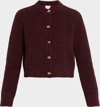 Bottega Veneta Knot-Button Boucle Knit Cardigan