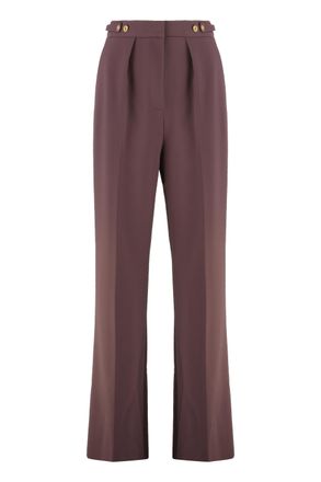 Elisabetta Franchi Womens Pants In Crepe With Jewelry Accessory - Brown - Size EU 36 (Womens)