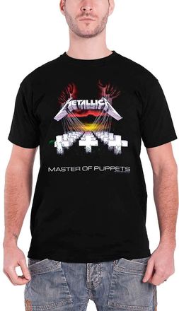 Metallica T Shirt Master of Puppets Album Tracks Official Mens Black L