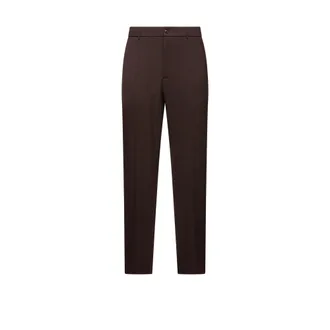 Moncler Wool Blend Gabardine Tailored Pants Brown Size 48