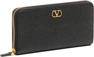 Valentino Garavani VLogo Signature Leather Wallet - Black