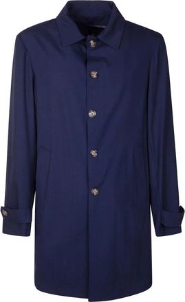 Barba Single-Breasted Coat - Heren - Mantel - Blauw - XL - Jassen