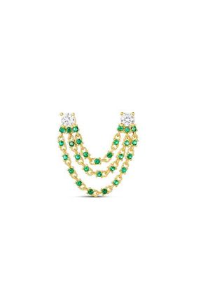 SHYMI 2-Stone Single Layered Chain Earring in Gold at Nordstrom