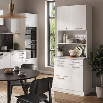 Vicco Bloque De Cocina R-line, Blanco Alto Brillo, 80 Cm, Et M&aacute;rmol