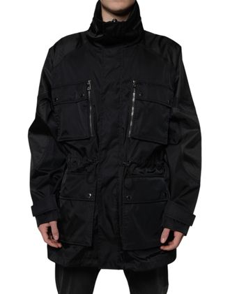 Dolce & Gabbana Mens Nylon Winter Parka Black Polyester Acrylic