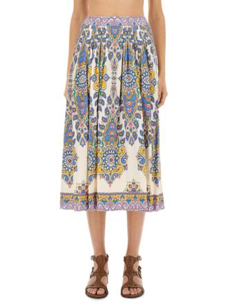 Etro Multicolor Paisley Midi Skirt