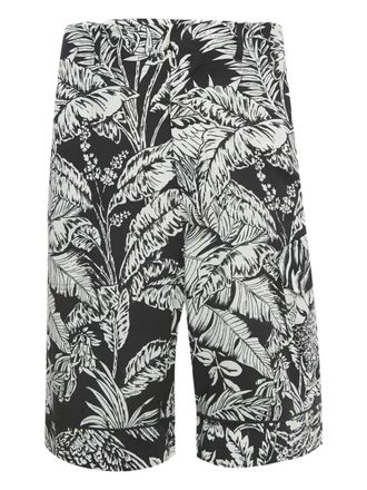 Palm Angels crepe floral shorts - Black