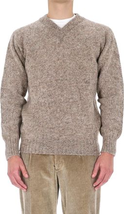 Howlin Shetland Boxy Fit Wool V-Neck Sweater