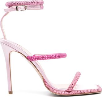 Sophia Webster Callista 100mm crystal-embellished sandals - women - Satin/Fabric/Calf Leather/Calf Leather/Calf Leather - 36 - Pink