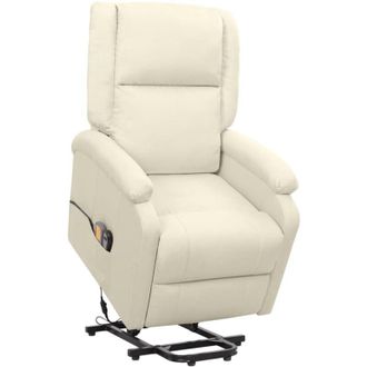 vidaXL Sill&oacute;n De Masaje Elevable Tela Color Crema Vidaxl