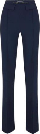 Elisabetta Franchi Wijde Broek - Dames - Wijde Broeken - Blauw - S - Nylon - Broeken