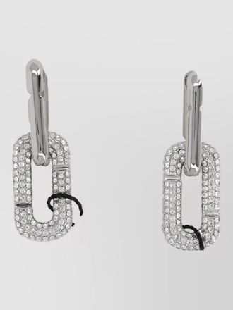 Marc Jacobs hoop earrings pop logo rhinestone detail