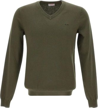 Sun 68 Maglione con scollo a V - Verde