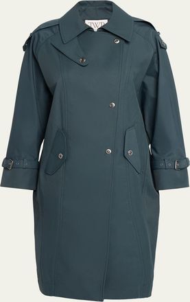 TWP Long Bogie Trench Coat in Water-Repellent Twill