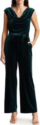 Vince Camuto Cowl Neck Velvet Jumpsuit in Hunter at Nordstrom Rack, Size 10