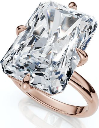 Pompeii3 Certified 11Ct Radiant Diamond Solitaire Engagement Ring 14k Gold/Pt Lab Grown