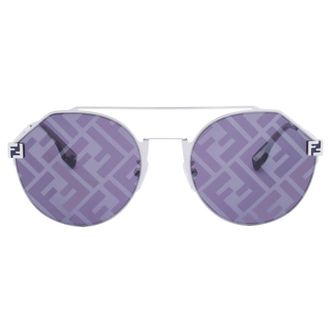 Fendi Blue FF Pattern Mirror Irregular Mens Sunglasses FE40060U 16X 55