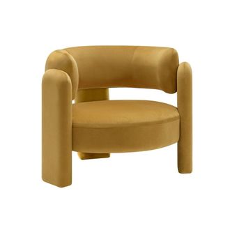 Sweeek Sill&oacute;n tr&iacute;pode en terciopelo, mostaza