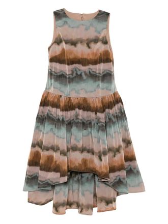 Amsale printed taffeta dress - Blue