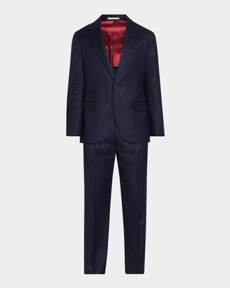 Brunello Cucinelli Men & apos;s Wool Chalk Stripe Two-Piece Suit