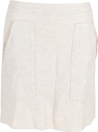Armani Pre-owned Womens Emporio Suit Mini Skirt in Cream Linen - Size IT 42 (Womens)