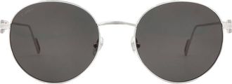 Cartier C de Cartier Grey Flash Round Unisex Sunglasses CT0249S 001 53
