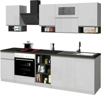 Dmora Attiko - Cucina, Bianco Lucido, Un Cassetto Elettrodomestici Non Inclusi, Made In Italy