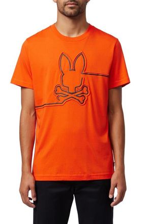 Psycho Bunny Chester Logo Embroidered T-Shirt in Tangerine Tango at Nordstrom, Size 6