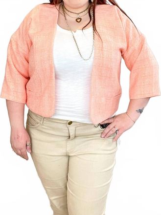 Democracy Womens Drop Shoulder Cropped Bolero Jacket In Canyon Clay