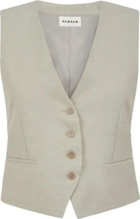 P.A.R.O.S.H. Button-up Vest - Dames - Gillet - Grijs - L - Kostuums
