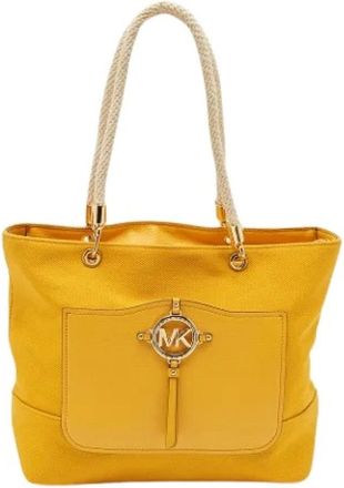 Michael Kors Pre-owned Tote Bags, female, Yellow, Size: ONE SIZE Pre-owned Canvas Tote