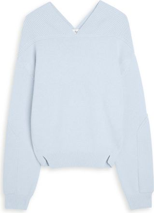 Victoria Beckham Panelled Wool-blend Knit Jumper - Blue Light - M (UK12 / M)