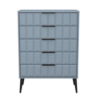 Welcome Furniture Bremen Ready Assembled 5 Drawer Chest in Denim Blue - Welcome Furniture | TJ Hughes