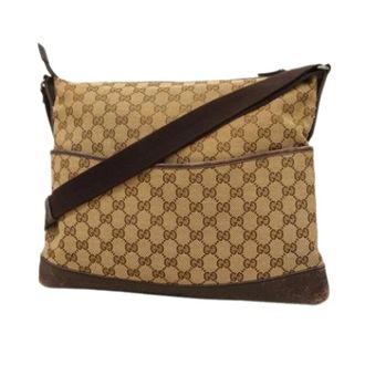 Gucci Pre-owned Cross Body Bags, female, Brown, Size: ONE SIZE Pre-owned Vintage Canvas Shoulder Bag