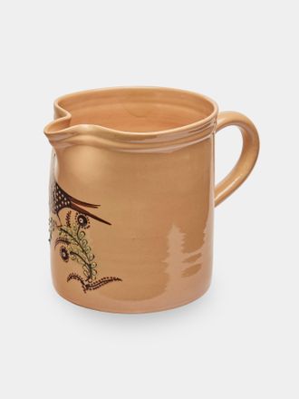 Poterie d'&Eacute;vires Birds Hand-Painted Ceramic Straight-Edge Jug (70.5oz/2L)