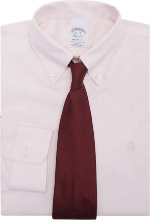 Brooks Brothers Regular Fit Non-Iron Button Down Dress Shirt - Heren - Zakelijke Overhemden - Roze - S - Katoen - Overhemden