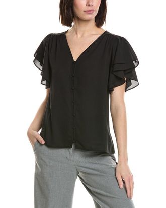 CeCe by Cynthia Steffe Cece Double Flutter Shirred Shoulder Blouse