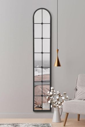 MirrorOutlet Black Framed Arched Leaner Wall Mirror 67 X 12 (170CM X 30CM) | Size: 1 Pack