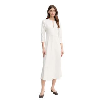 Joop Jurk met sleutelgat-halslijn - Dames - Casual kleedjes - Beige - XS - Polyester - Kleedjes