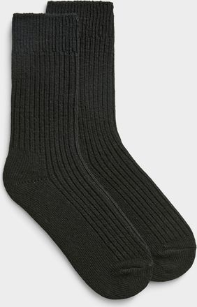 Simons Womens Ribbed cashmere-blend socks