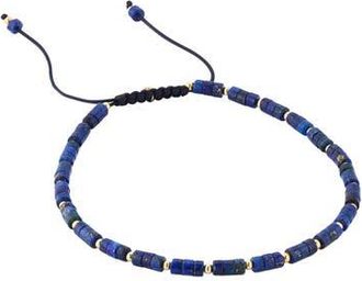 Jan Leslie 18K Gold Lapis Beaded Bracelet in Blue at Nordstrom