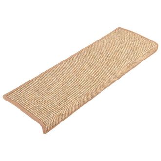 Berkfield Home Stair Mats Self-adhesive 15 pcs Light Brown 65x21x4 cm | Size: Medium